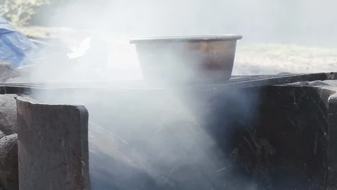 Fire and pan Stock Footage 107295620