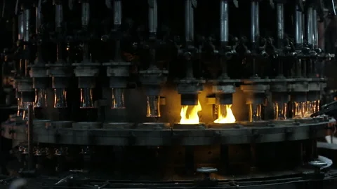 Fire and rotating glasses Stock Footage 171601346