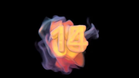 Fire and smoke countdown on transparent background, dissipates over time 動画素材 123395521