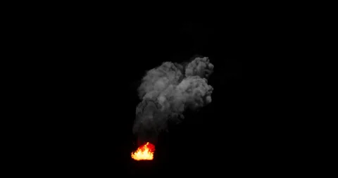 Fire and smoke effect on black background Stock Footage 321647252