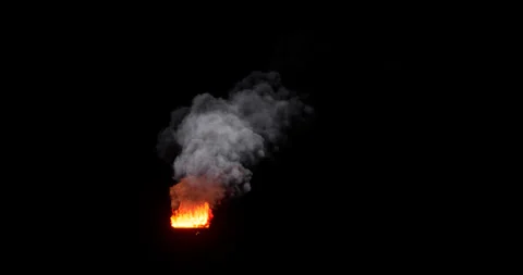 Fire and smoke effect on black background Stock Footage 321647272