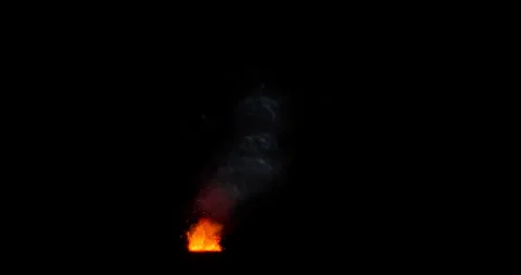 Fire and smoke effect on black background Stock Footage 321647415