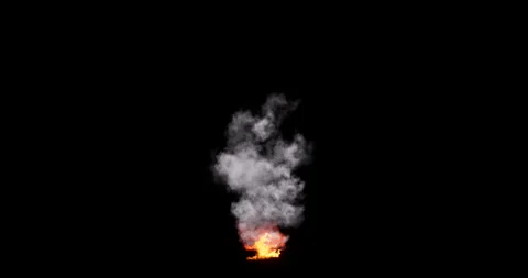 Fire and smoke effect on black background Stock Footage 321702536