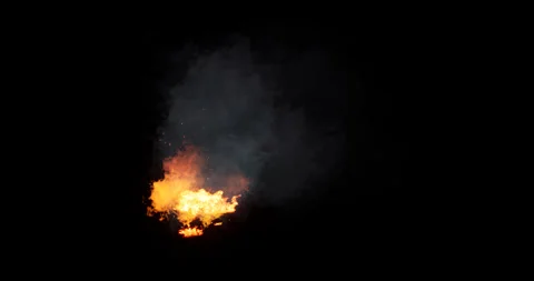 Fire and smoke effect on black background Stock Footage 321702563