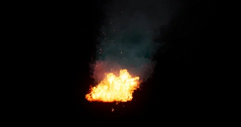 Fire and smoke effect on black background Stock Footage 321702598