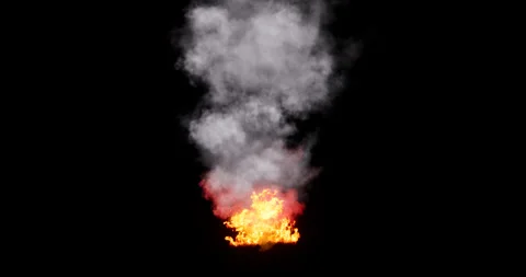 Fire and smoke effect on black background Stock Footage 321702612