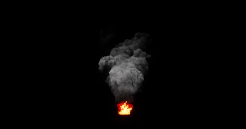 Fire and smoke effect on black background Stock Footage 321719127
