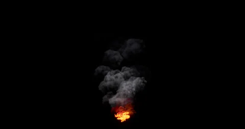 Fire and smoke effect on black background Stock Footage 321719158