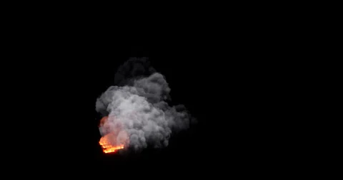 Fire and smoke effect on black background Stock Footage 321719311