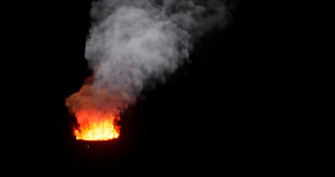 Fire and smoke effect on black background Stock Footage 321719352