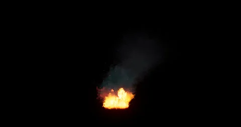 Fire and smoke effect on black background Video stock 321719443