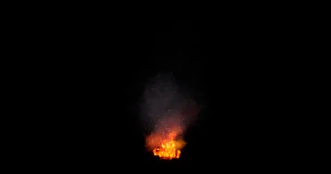 Fire and smoke effect on black background Stock Footage 321720517