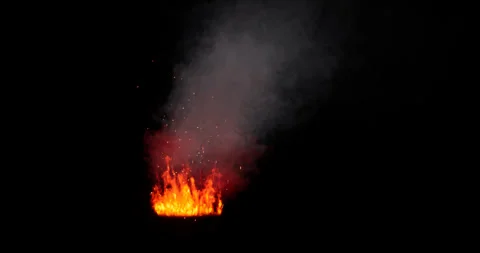 Fire and smoke effect on black background Stock Footage 321740283