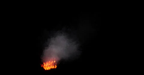 Fire and smoke effect on black background Stock Footage 321740286