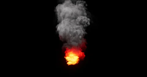 Fire and smoke effect on black background Stock Footage 321749553