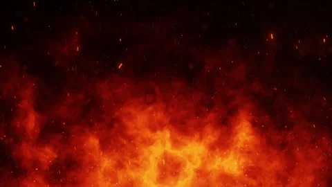 Fire and smoke effects with sparks loop animation background Stock Footage 341901403