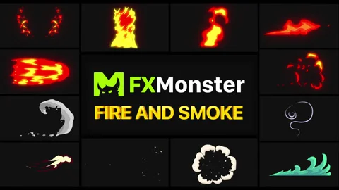 Fire And Smoke Elements Motion Graphics Pack Stock Footage 132822004