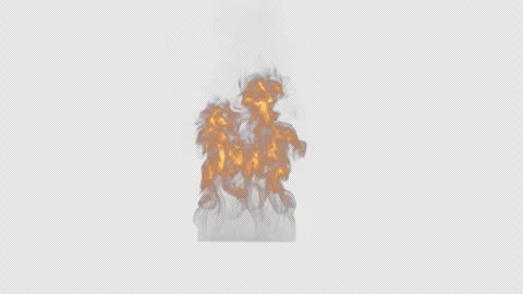 Fire and Smoke Eruption Blast Isolated on Alpha Channel. Vidéo 340939484