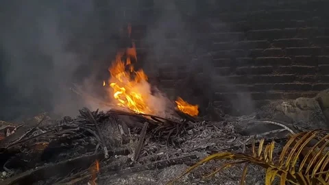 Fire and smoke Stock Footage 257228450