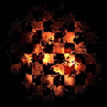 Fire And Smoke Grid Board Isolated On Black Background Stock Illustration