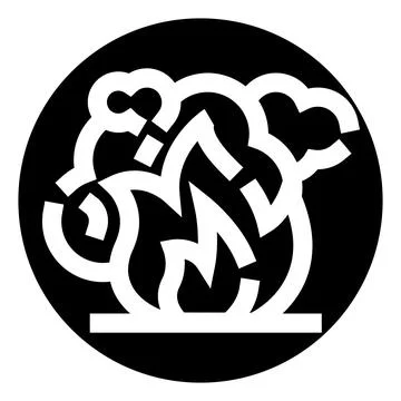 Fire and smoke hazard warning icon design Stock Illustration