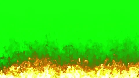Fire and Smoke Loop on Green Screen Background Stock Footage 312821526