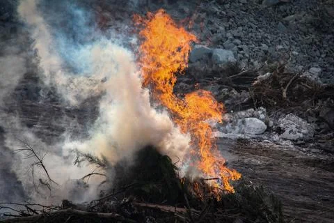 Fire and smoke Stock Photos