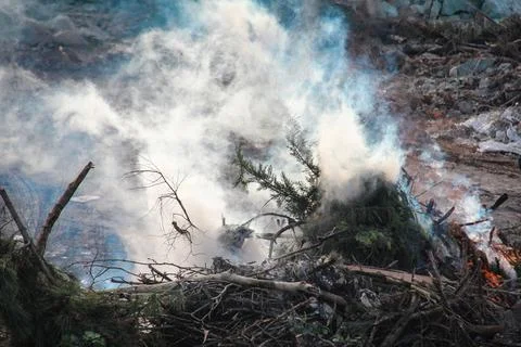 Fire and smoke Stock Photos