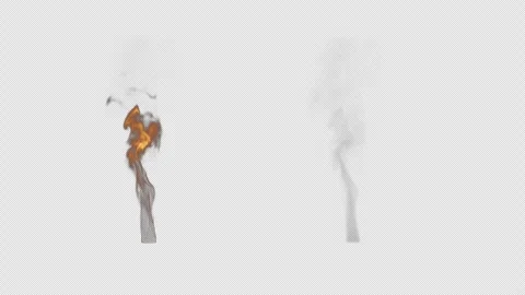 Fire and Smoke Rising on Alpha Stock Footage 309647958