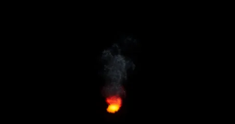 Fire and smoke simulation on black background Stock Footage 320007721