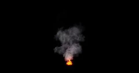 Fire and smoke simulation on black background Stock Footage 321647545