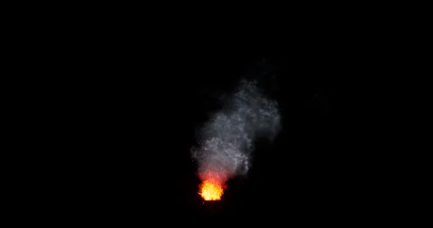 Fire and smoke simulation on black background Stock Footage 321648725