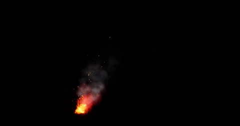 Fire and smoke simulation on black background Stock Footage 321649074