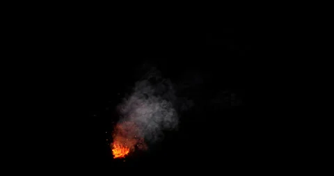 Fire and smoke simulation on black background Stock Footage 321649323