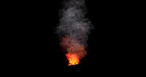 Fire and smoke simulation on black background Stock Footage 321649526