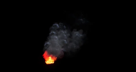 Fire and smoke simulation on black background Stock Footage 321700331
