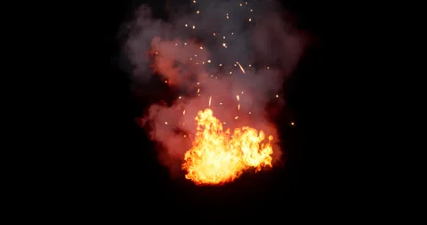 Fire and smoke simulation on black background 스톡 동영상 321700340