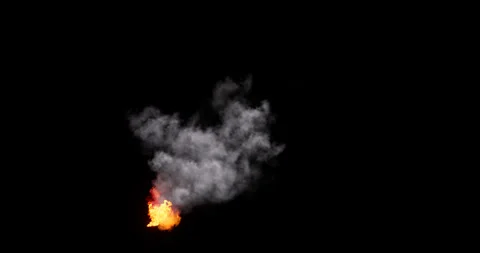 Fire and smoke simulation on black background 库存影片 321700893