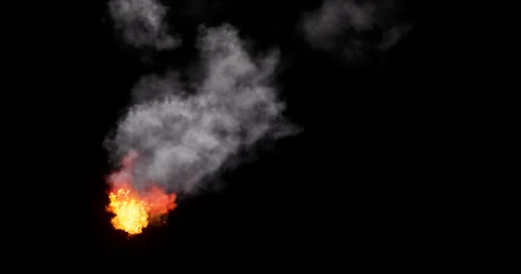 Fire and smoke simulation on black background 库存影片 321701058