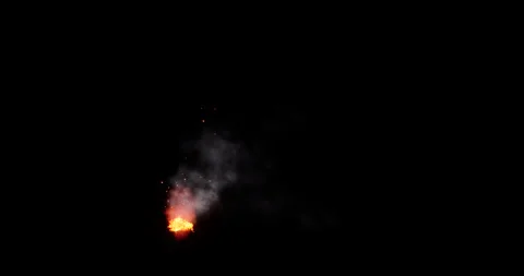 Fire and smoke simulation on black background 库存影片 321701088