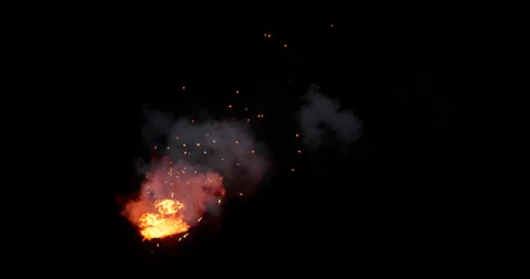 Fire and smoke simulation on black background Stock Footage 321701271