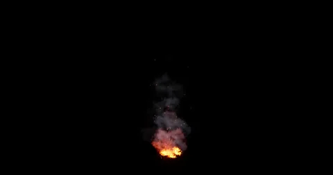 Fire and smoke simulation on black background Stock Footage 321701275