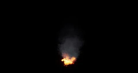 Fire and smoke simulation on black background Stock Footage 321702267