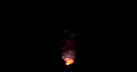 Fire and smoke simulation on black background Stock Footage 321720284