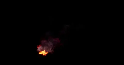 Fire and smoke simulation on black background Stock Footage 321720341