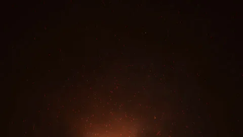 Fire And Smoke VFX Effects At Night  Stock Footage 261569625
