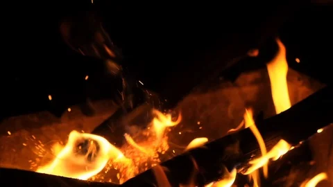 Fire and sparks in the dark Stock Footage 118229466