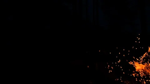 Fire and sparks in the dark Stock Footage 118229623