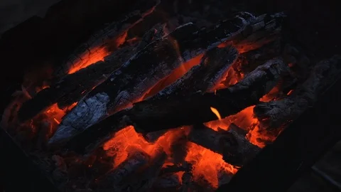 Fire and sparks in the dark Stock Footage 118234055