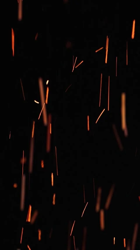 Fire and sparks at night close-up, slow motion Stock Footage 341512789